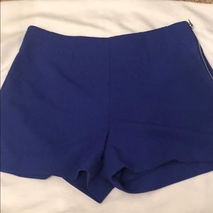Royal blue high waisted shorts
